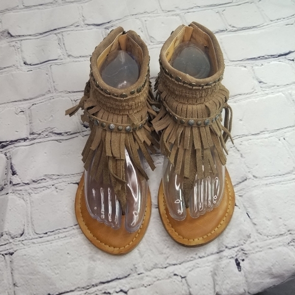 Naughty Monkey Hidden Treasure brown suede studded gladiator sandals - Picture 7 of 12